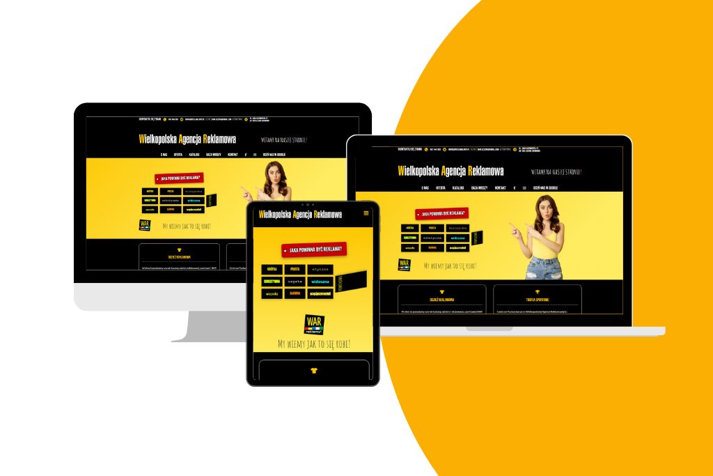 Hero section strony WAR Leszno – baner z hasłem i CTA