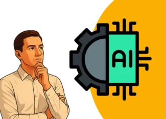 Ilustracja przedstawiająca stratega DS Marketing analizującego procesy biznesowe obok symbolu sztucznej inteligencji, co obrazuje filozofię diagnozy przed receptą oraz automatyzację kwalifikacji klientów za pomocą AI.